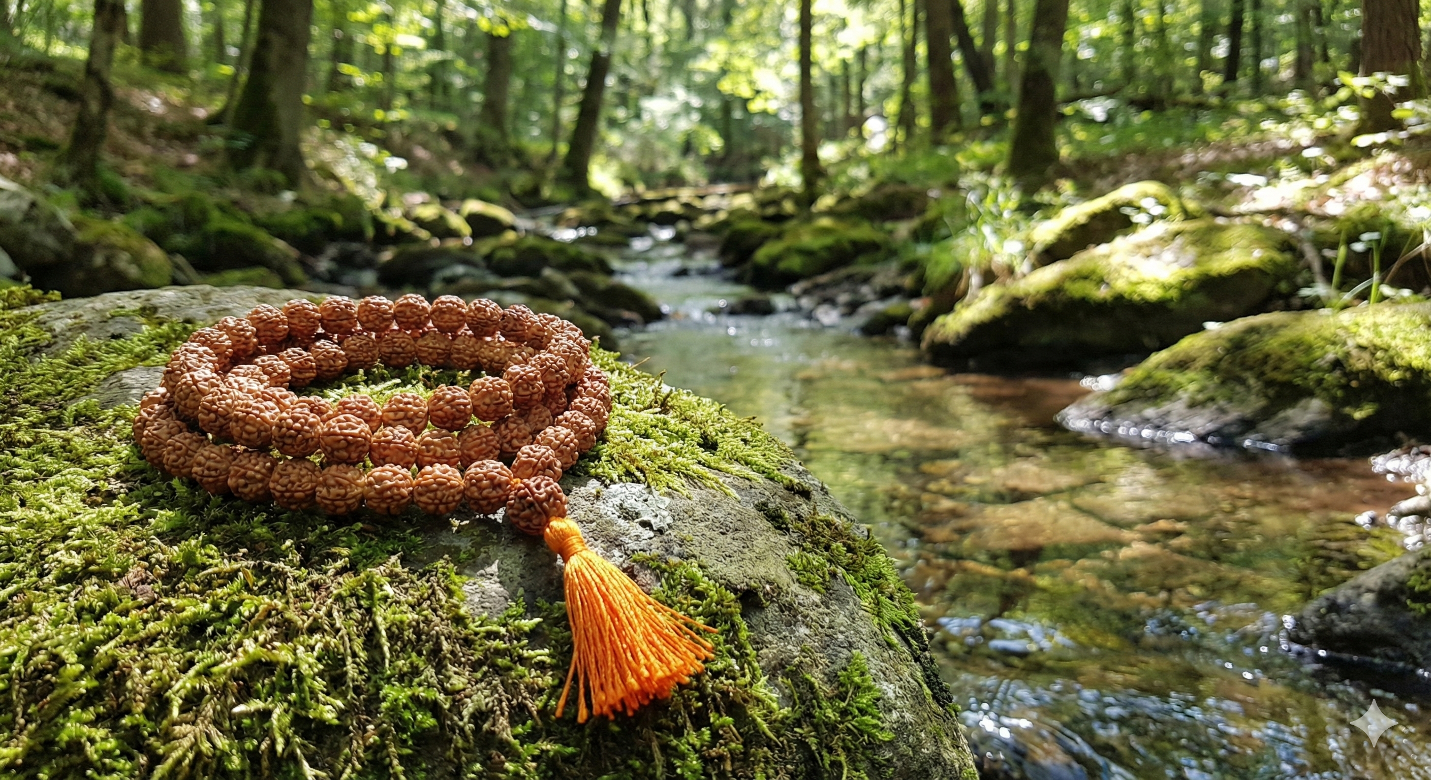 5 Mukhi Rudraksha Mala, Indian Prayer Rosary, Yoga Meditation Beads 2
